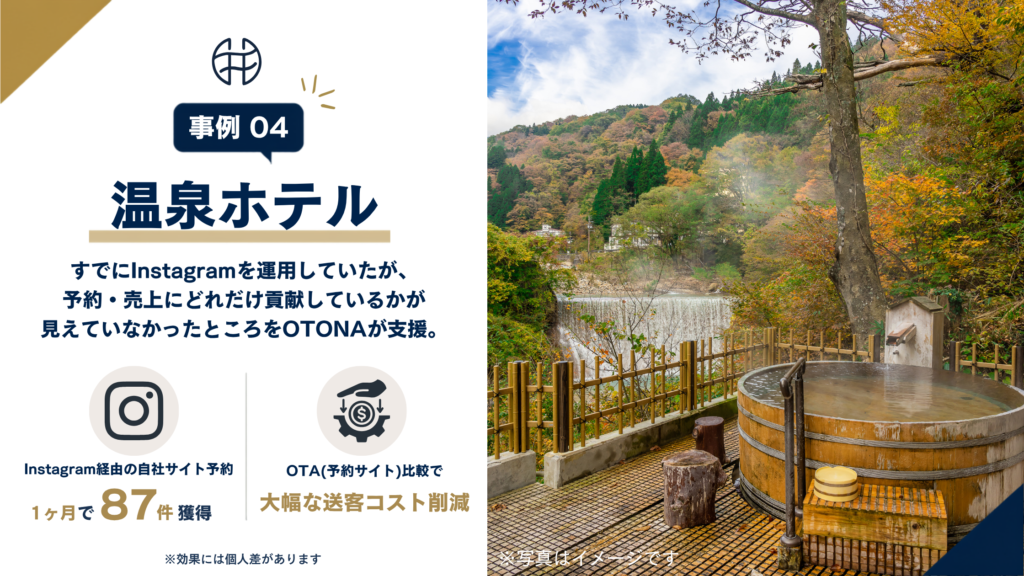 温泉ホテルが導入1ヶ月でInstagram経由の自社予約87件を獲得した成功事例